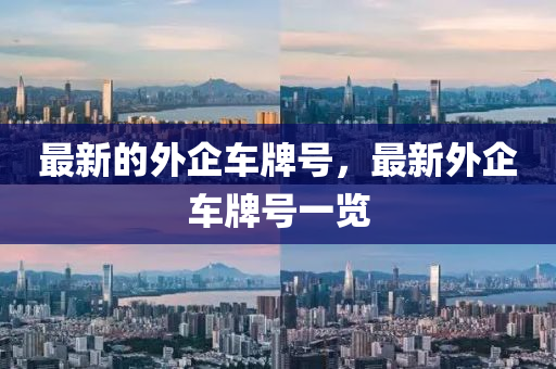 山東水清源環(huán)?？萍加邢薰咀钚碌耐馄筌嚺铺?，最新外企車牌號一覽