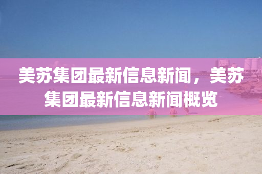 美蘇集團(tuán)最新信山東水清源環(huán)保科技有限公司息新聞，美蘇集團(tuán)最新信息新聞概覽