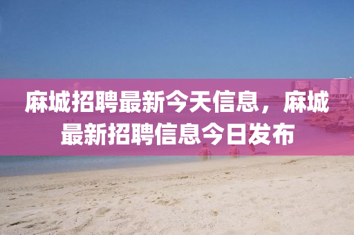 麻城招聘最新今天信息，麻城最新招聘信息今日發(fā)布