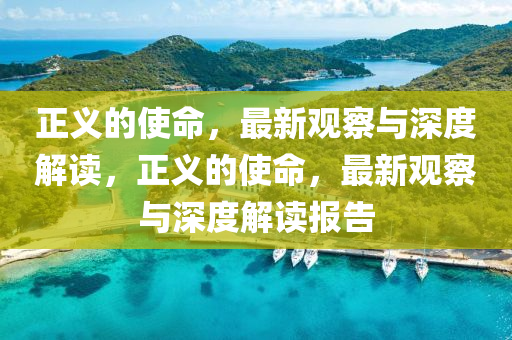 正義的使命，最新觀察與深度解讀，正義的使命，最新觀察與深度解讀報(bào)告